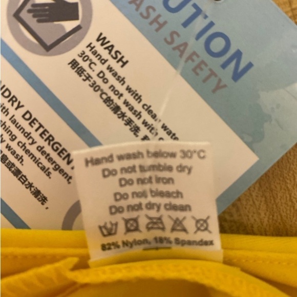 Sailbee Swim Coverup Dress UPF Sun Protection Yellow Long Sleeve NWT size L. - Picture 9 of 9